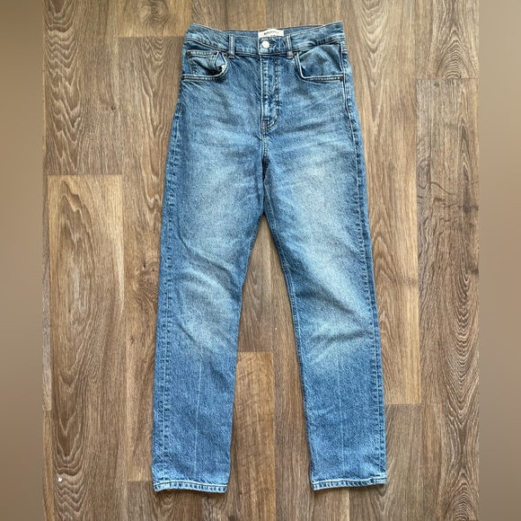 Reformation Denim - Reformation Liza Ultra High Rise Straight Jeans Medium Wash Denim Size 27